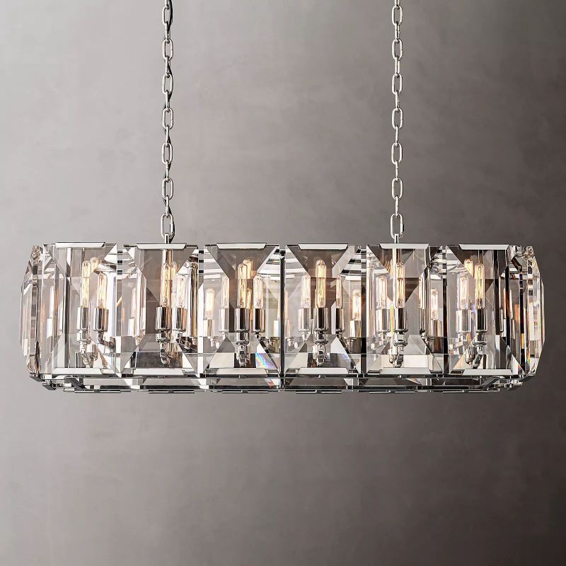 Harson Crystal Rectangular Chandelier 42" - thebelacan