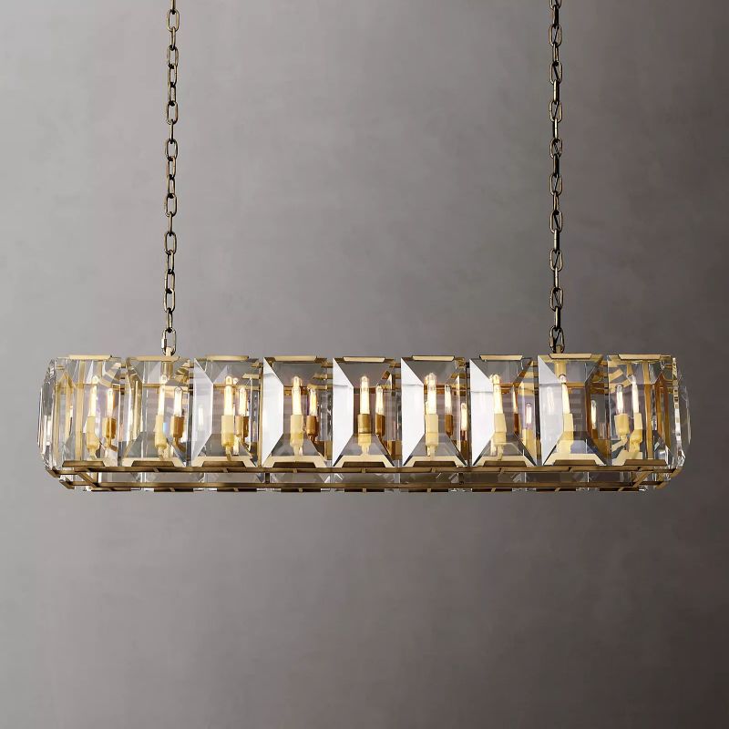 Harson Crystal Rectangular Chandelier 62" - thebelacan