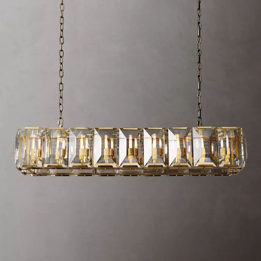 Harson Crystal Rectangular Chandelier 62" - thebelacan