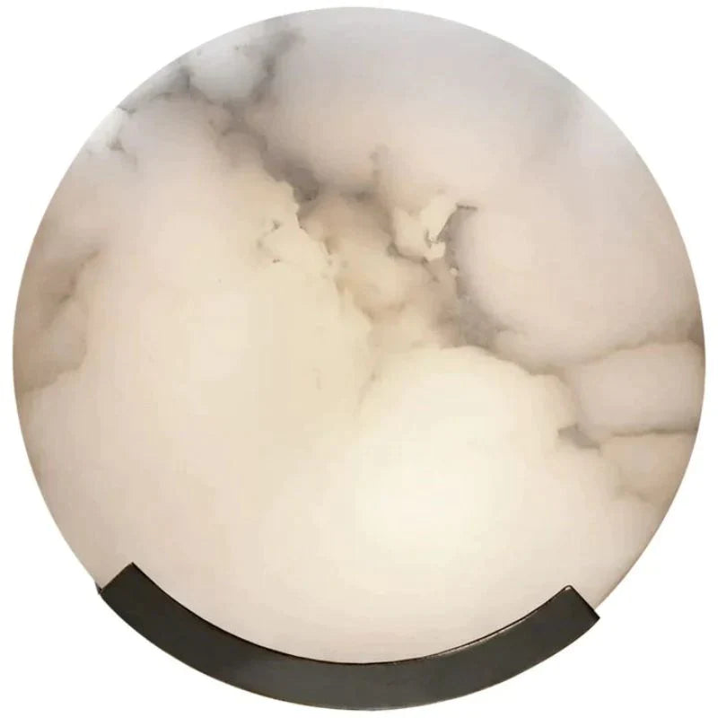 Iris Alabaster Round Plate Sconce,Modern Wall Lamp - thebelacan