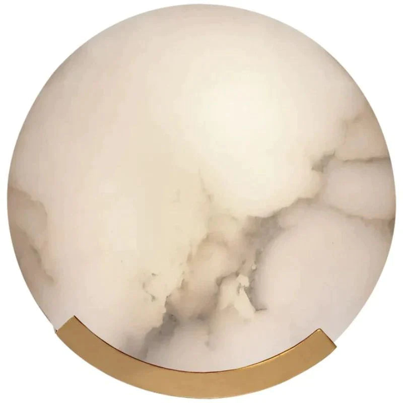 Iris Alabaster Round Plate Sconce,Modern Wall Lamp - thebelacan