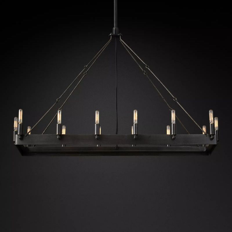 Camino Vintage Filament Rectangular Chandelier - thebelacan