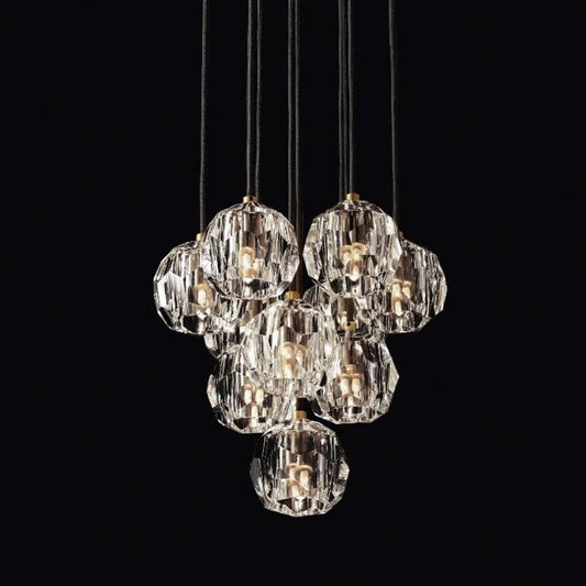 Kristal Glass Round Cluster Chandelier 14" - thebelacan