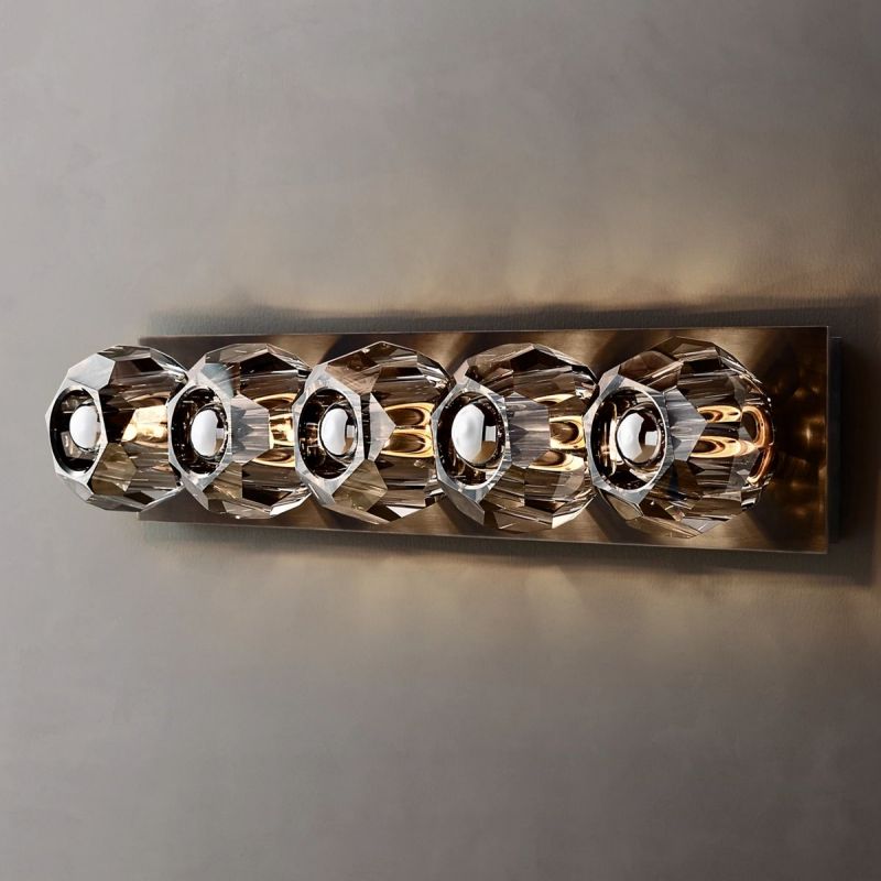 Kristal Smoke Glass Linear Grand Wall Sconce - thebelacan