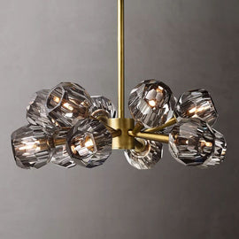 Kristal Smoke Glass Round Chandelier 24" - thebelacan