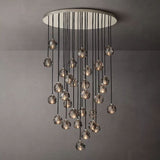 Kristal Smoke Glass Round Cluster Chandelier 40" - thebelacan