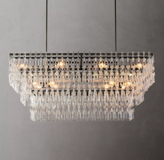 Margerie 3-Tier Rectangular Chandelier 60" - thebelacan