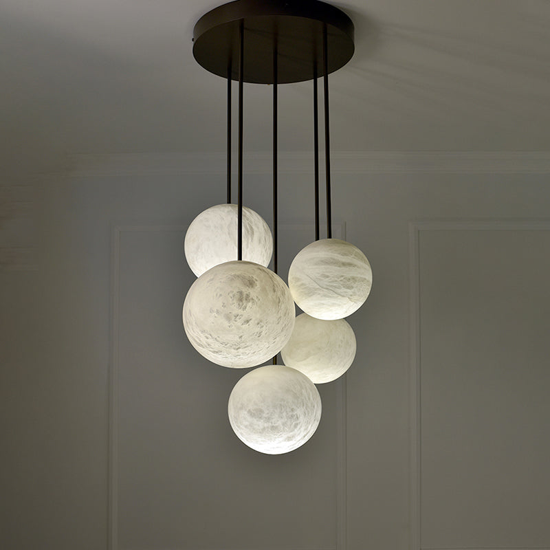 Nami Alabaster Sphere Staircase Chandelier - thebelacan