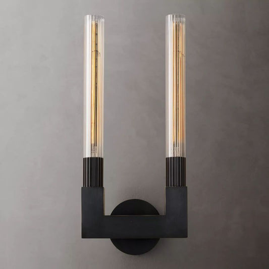 Prismatic Glass Double Wall Sconce - thebelacan