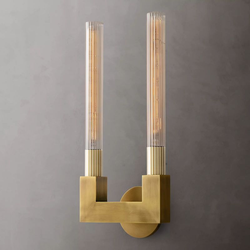 Prismatic Glass Double Wall Sconce - thebelacan