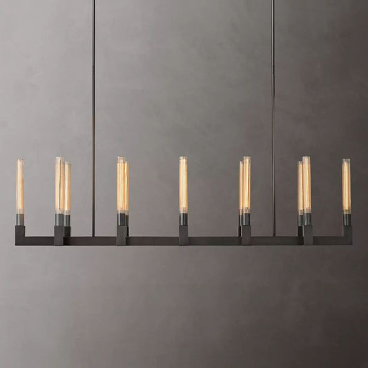 Prismatic Glass Linear Chandelier 67" - thebelacan