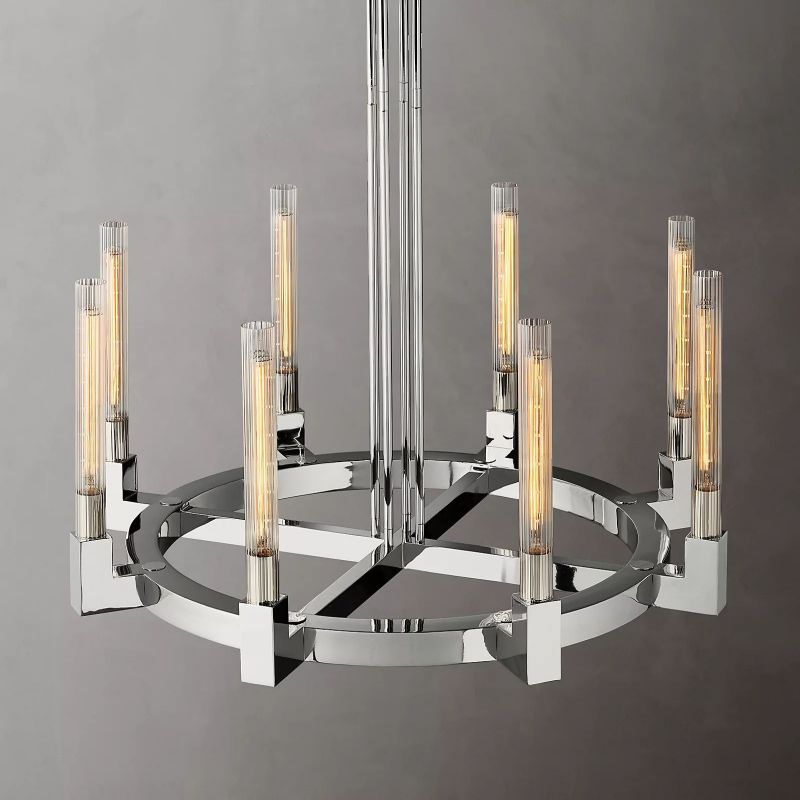 Prismatic Glass Round Chandelier 48" - thebelacan