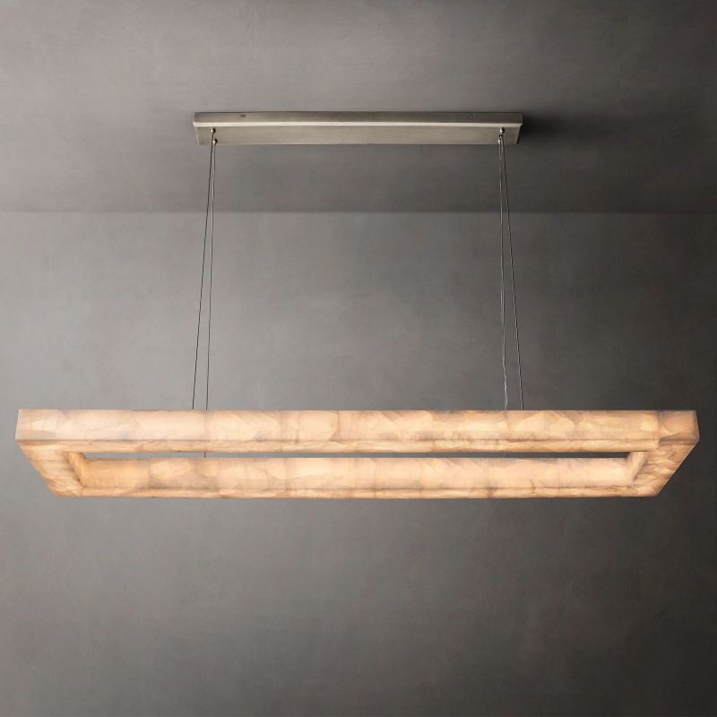 Riveage Rectangular Calcite Chandelier 72" - thebelacan