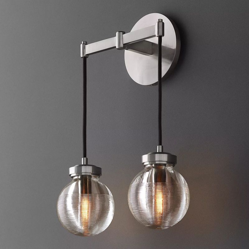 Roby Spherical Modern Double Wall Sconce - thebelacan