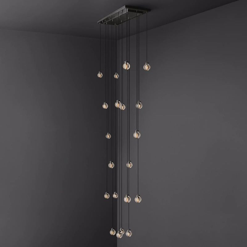 Roby Spherical Modern Rectangular Chandelier 54” - thebelacan