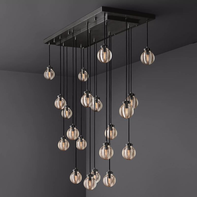 Roby Spherical Modern Rectangular Chandelier 54” - thebelacan