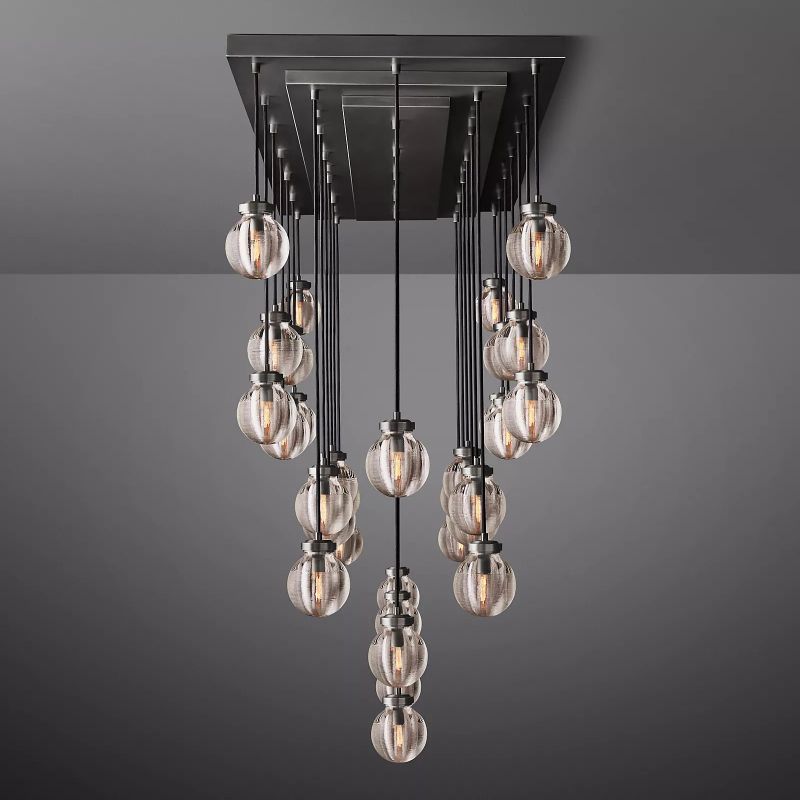 Roby Spherical Modern Rectangular Chandelier 72” - thebelacan