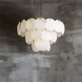 Alabaster Magnolia Multi-tiered Round Chandelier - thebelacan