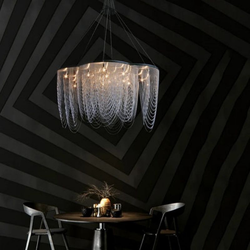 Post-Modern Aluminum Chain Flower Chandelier - thebelacan