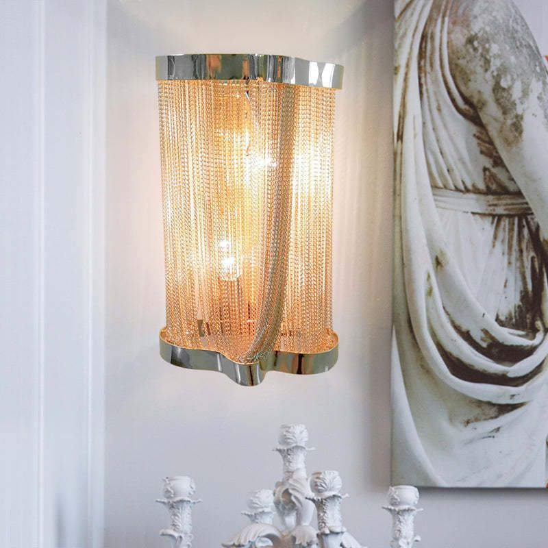 Ashley Aluminum Chain Tassel Wall Sconce - thebelacan