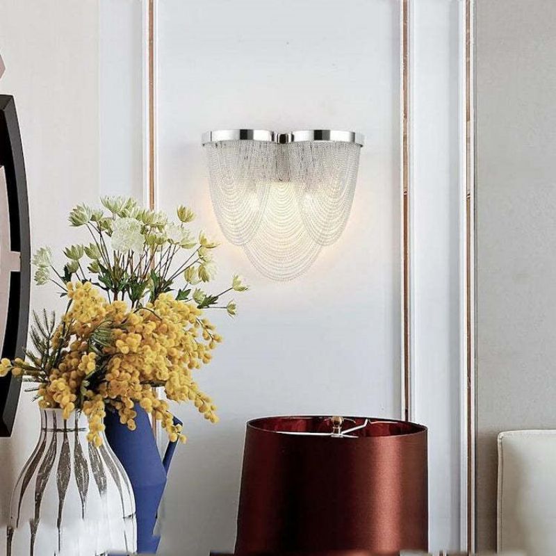 Aluminum Chain Tassel Wall Sconce - thebelacan