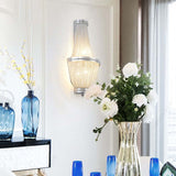 Aluminum Chain Wall Sconce In Living Room - thebelacan