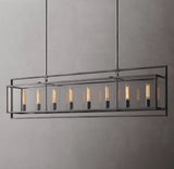 Beckman Glass Lantern Rectangular Chandelier 72" - thebelacan